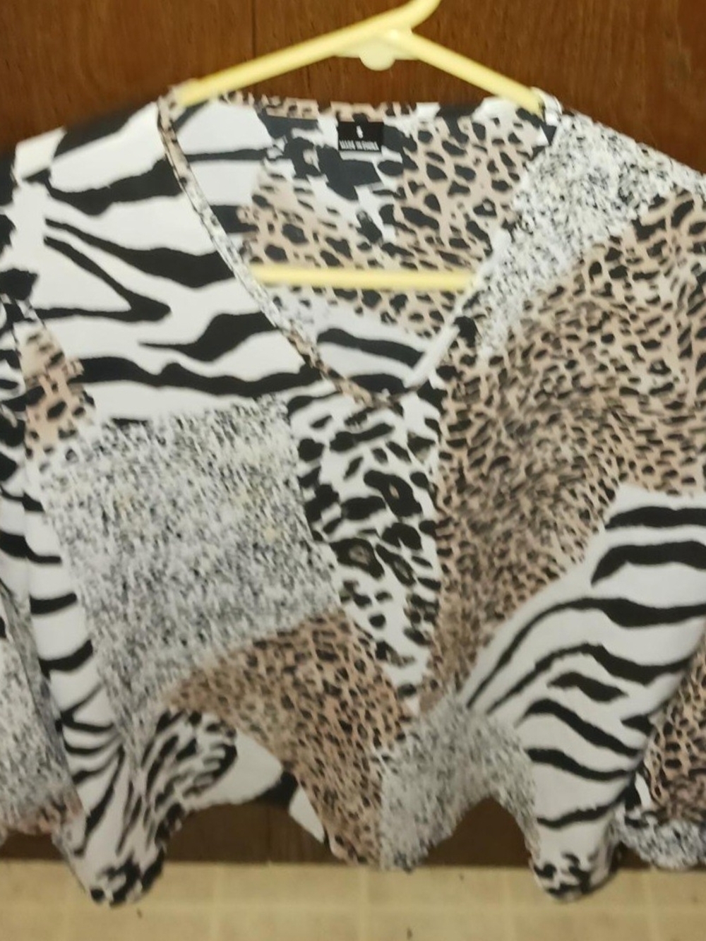 Mixed Animal V-neck Blouse